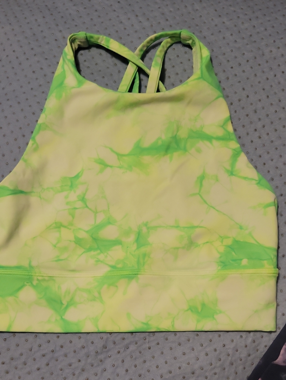lululemon athletica Neon Lime Tie-Dye Active Bra